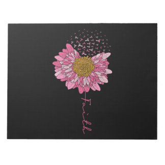 Bloc-note Faith Pink Flower Cancer Sensibilisation