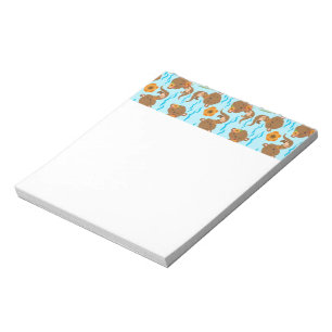 Bloc-note Famille de loutres Fleurs orange Floral Animal aqu
