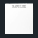 Bloc-note Famille minimaliste simple Noir moderne<br><div class="desc">Bloc-notes de famille minimaliste simple et moderne</div>