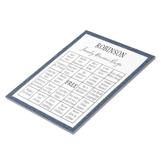 Bloc-note Famille Réunion Bingo Jeu 1 (Incliné)