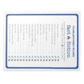 Bloc-note Famille Réunion Vrai ou Faux jeu Trivia (Devant)