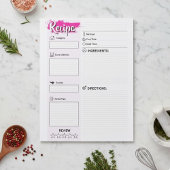 Bloc-note Family Full Page Papers | Blank Recipe Pages 