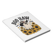 Bloc-note Fantôme de vache occidentale d'Halloween Boo Haw (Incliné)