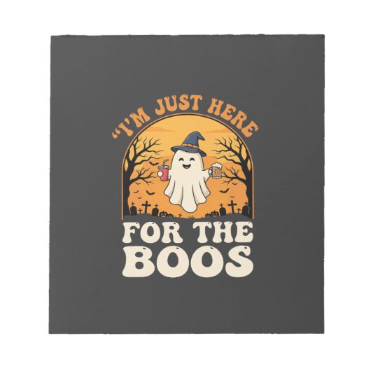 Bloc-note Fantôme d'Halloween ici pour les huées (Devant)