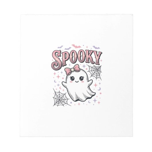 Bloc-note Fantôme Mignon Effrayant Design de Chemise Hallowe (Devant)