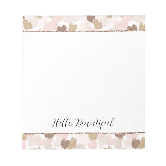 Bloc-note Fard à joues Pailleté Rose Crème Marron Cœurs (Devant)