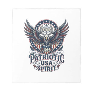 Bloc-note Faucon de bataille patriotique Aigle patriotique &