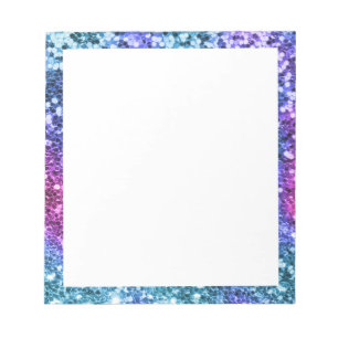 Bloc-note Fausse bordure de sirène scintillante blanche