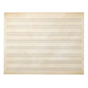 Bloc-note Faux Antique Music Manuscript Paper Stationary