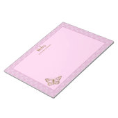 Bloc-note Faux Gold Foil Look Papillon sur Lavender Purple (Incliné)