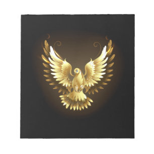 Bloc-note Faux Gold Foil Peace Dove en noir
