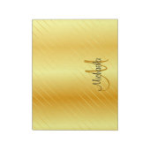Bloc-note Faux Gold Monogramme Modèle Moderne Élégant (Tourné)