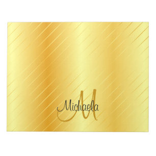 Bloc-note Faux Gold Monogramme Modèle Moderne Élégant