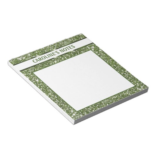 Bloc-note Faux Green Parties scintillant Texture Look Avec T (Incliné)