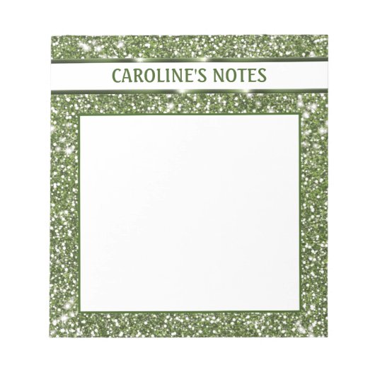 Bloc-note Faux Green Parties scintillant Texture Look Avec T (Devant)