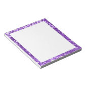 Bloc-note Faux pailleté bordeaux violet frontière blanc (Incliné)