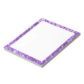 Bloc-note Faux pailleté bordeaux violet frontière blanc (Tourné)