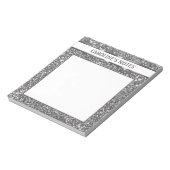 Bloc-note Faux Parties scintillant en argent Texture Look &  (Tourné)