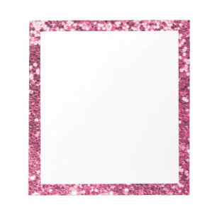 Bloc-note Faux Parties scintillant rose étincelante Bordure