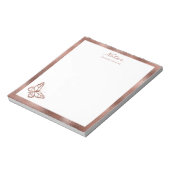 Bloc-note Faux Rose Gold Foil Butterfly & Custom Text (Tourné)