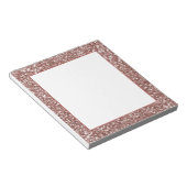 Bloc-note Faux Rose Parties scintillant or Texture look desi (Incliné)
