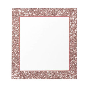 Bloc-note Faux Rose Parties scintillant or Texture look desi