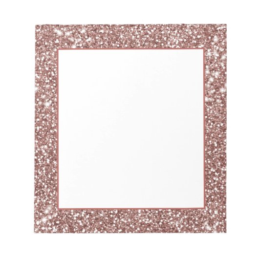 Bloc-note Faux Rose Parties scintillant or Texture look desi (Devant)