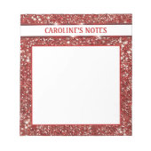 Bloc-note Faux Rouge Parties scintillant texture Look avec t (Devant)