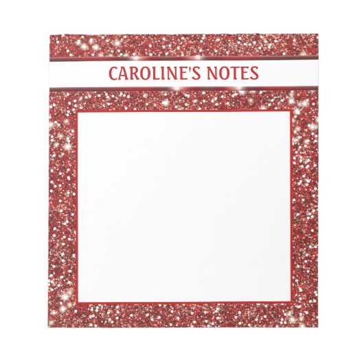 Bloc-note Faux Rouge Parties scintillant texture Look avec t (Devant)