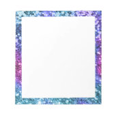 Bloc-note Faux Sparkly Mermaid Parties scintillant Bordure b (Devant)