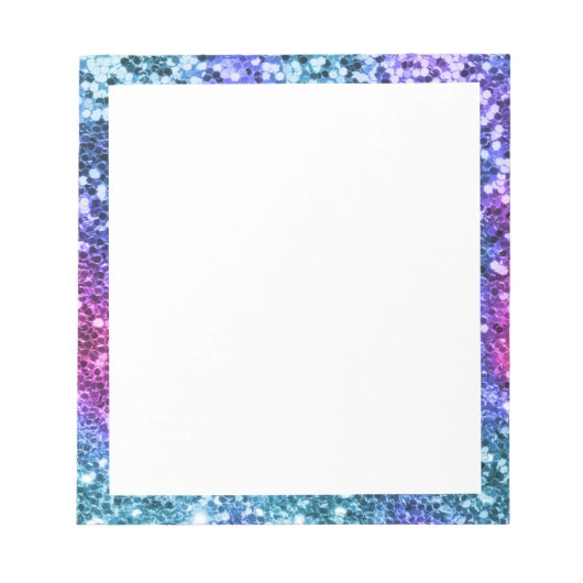Bloc-note Faux Sparkly Mermaid Parties scintillant Bordure b (Devant)