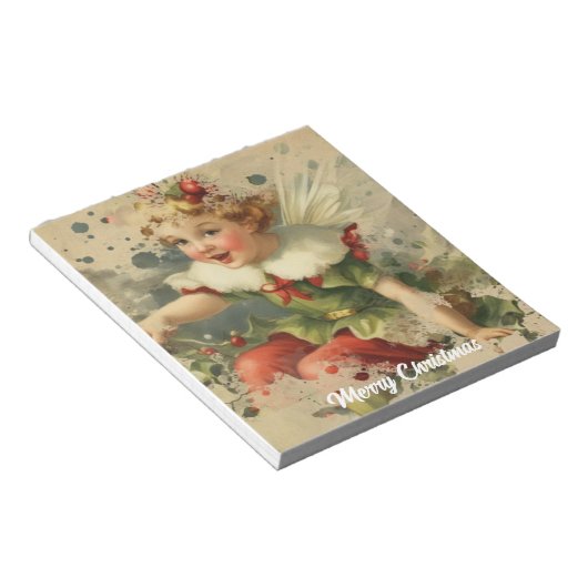 Bloc-note Fée de Noël rétro (Incliné)