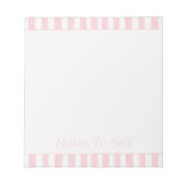 Bloc-note Féminin Rose Blanc Rayures (Devant)