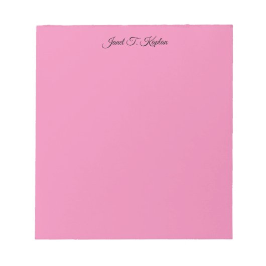 Bloc-note Féminin Rose Élégant Simple Professionnel Moderne (Devant)