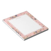 Bloc-note Feminine Rose Gold Blush Pink Blue Marble Name (Incliné)