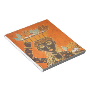 Bloc-note Femme africaine portant panier Personnaliser produ