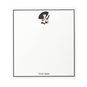 Bloc-note Femme Art Déco vintage portant des gants Casquette