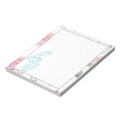 Bloc-note Femme | Bordure Rose aquarelle (Tourné)