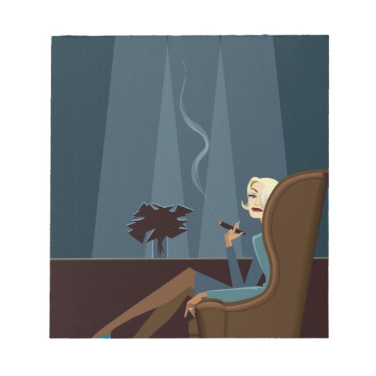 Bloc-note Femme d'affaires Fumer le cigare (Devant)