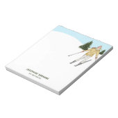 Bloc-note Femme de ski d'hiver Aquarelle Monitrice de ski (Tourné)