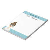 Bloc-note Femme Enseignante Mignonne Brunette Avec Texte Per (Tourné)