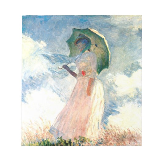 Bloc-note Femme Monet avec un parasol face à gauche (Devant)