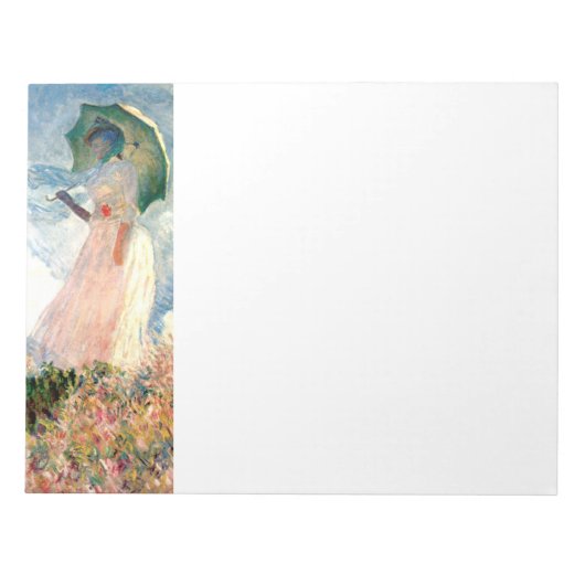 Bloc-note Femme Monet avec un parasol face à gauche (Devant)