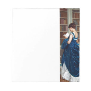 Bloc-note Femme victorienne élégante lisant à la bibliothèqu
