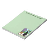 Bloc-note Fenêtre Chat noir regardant dehors (Tourné)