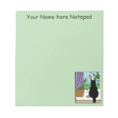 Bloc-note Fenêtre Chat noir regardant dehors (Devant)