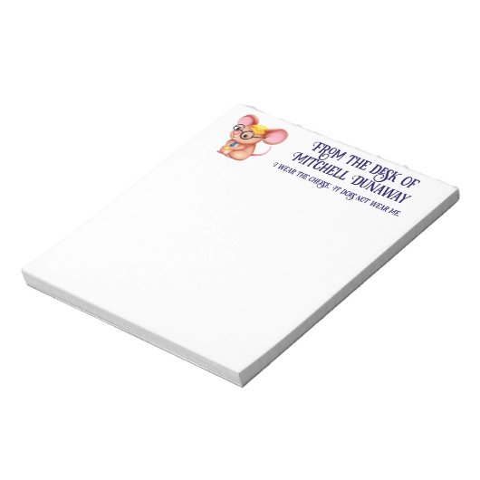 Bloc-note Fer Cheese Man Business Souris Cravate lunettes Ne (Tourné)