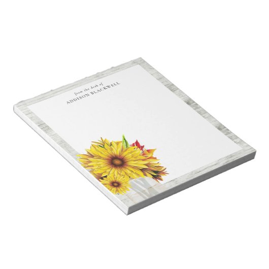 Bloc-note Ferme Rustique Tournesol Mason Jar Personnalisé (Incliné)