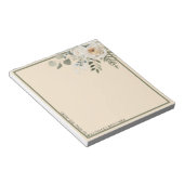 Bloc-note Fermes Roses Florales Du Bureau De La Crème (Incliné)