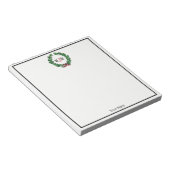 Bloc-note Festif Noël Noël Noël Holly Wreath Monogramme (Incliné)